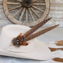 Load image into Gallery viewer, Western Feather Hat Pin Natural