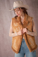 Load image into Gallery viewer, Western Embroidered Faux Fur Vest