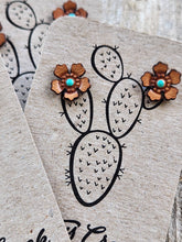 Load image into Gallery viewer, Western Rose Genuine Leather Earrings