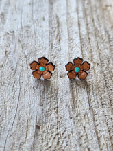 Load image into Gallery viewer, Western Rose Genuine Leather Earrings