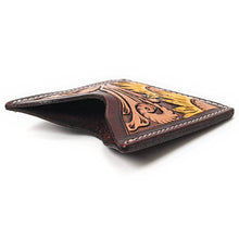 Load image into Gallery viewer, Hand Tooled Genuine Leather Sunflower Card Holder