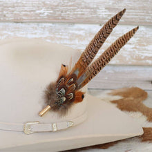 Load image into Gallery viewer, Western Feather Hat Pin Natural