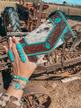 Load image into Gallery viewer, Turquoise Cowhide Wallet