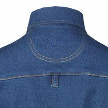 Load image into Gallery viewer, TuffRider Stone Washed Western Stretch Denim Shirt With Pearl Snaps