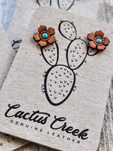 Load image into Gallery viewer, Western Rose Genuine Leather Earrings