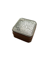 Load image into Gallery viewer, Western Pattern Etched Metal Plate Jewellery Box (Tan/Brown)
