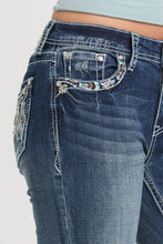 Load image into Gallery viewer, Steer Head Colorful Mid-Rise Boot Cut 32"
