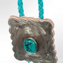 Load image into Gallery viewer, Braided Turquoise Genuine Leather Necklace/Bolo
