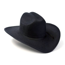Load image into Gallery viewer, Black Felt Finish Western Cattleman Hat with Black Hat Band

