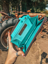 Load image into Gallery viewer, The Heart Throb Turquoise Wallet
