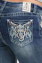 Load image into Gallery viewer, Steer Head Colorful Mid-Rise Boot Cut 32"
