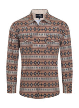 Load image into Gallery viewer, Men's Western Pearl Snap Aztec Print Shirt
