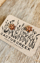 Load image into Gallery viewer, Wild Flower Genuine Leather Post Earrings
