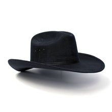 Load image into Gallery viewer, Black Felt Finish Western Cattleman Hat with Black Hat Band

