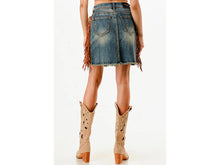 Load image into Gallery viewer, Grace in LA Tassel Denim Skirt
