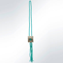 Load image into Gallery viewer, Braided Turquoise Genuine Leather Necklace/Bolo
