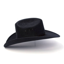 Load image into Gallery viewer, Black Felt Finish Western Cattleman Hat with Black Hat Band
