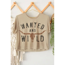 Load image into Gallery viewer, WANTED AND WILD GRAPHIC CROP TOP
