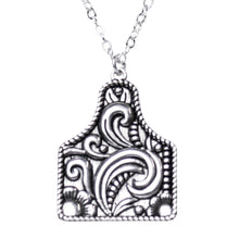 Load image into Gallery viewer, WESTERN STERLING SILVER CATTLE TAG NECKLACE
