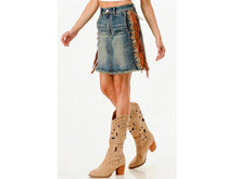 Load image into Gallery viewer, Grace in LA Tassel Denim Skirt
