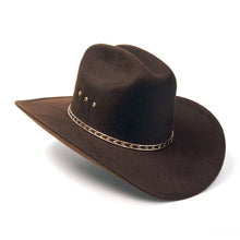 Load image into Gallery viewer, Brown Felt Finish Western Cattleman Hat
