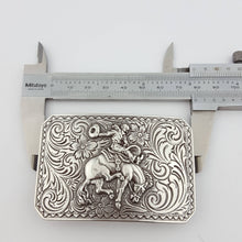 Load image into Gallery viewer, Buckle: Western Silver Rodeo Belt Buckle
