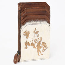 Load image into Gallery viewer, Cowhide Leather Card Holder - Engraved Western Leather Slim Wallet
