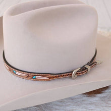 Load image into Gallery viewer, Carved Feather Leather Hat Band
