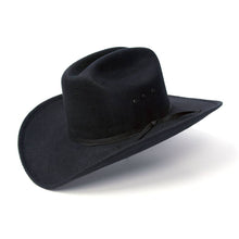 Load image into Gallery viewer, Black Felt Finish Western Cattleman Hat with Black Hat Band
