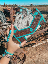Load image into Gallery viewer, Turquoise Cowhide Wallet
