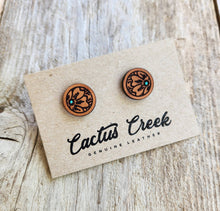 Load image into Gallery viewer, "Millie" Handmade Genuine Leather Stud Earrings
