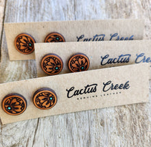 Load image into Gallery viewer, "Millie" Handmade Genuine Leather Stud Earrings

