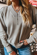 Load image into Gallery viewer, Aztec Embroidered Western V Neck Sweatshirt
