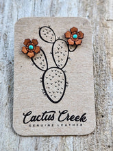 Load image into Gallery viewer, Western Rose Genuine Leather Earrings
