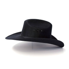 Load image into Gallery viewer, Black Felt Finish Western Cattleman Hat with Black Hat Band

