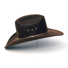 Load image into Gallery viewer, Brown Felt Finish Western Cattleman Hat
