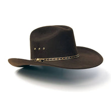 Load image into Gallery viewer, Brown Felt Finish Western Cattleman Hat

