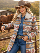 Load image into Gallery viewer, Ladies Long Aztec Jacket

