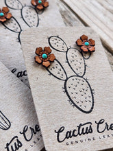 Load image into Gallery viewer, Western Rose Genuine Leather Earrings
