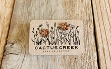 Load image into Gallery viewer, Wild Flower Genuine Leather Post Earrings
